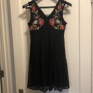 Black short lace dress